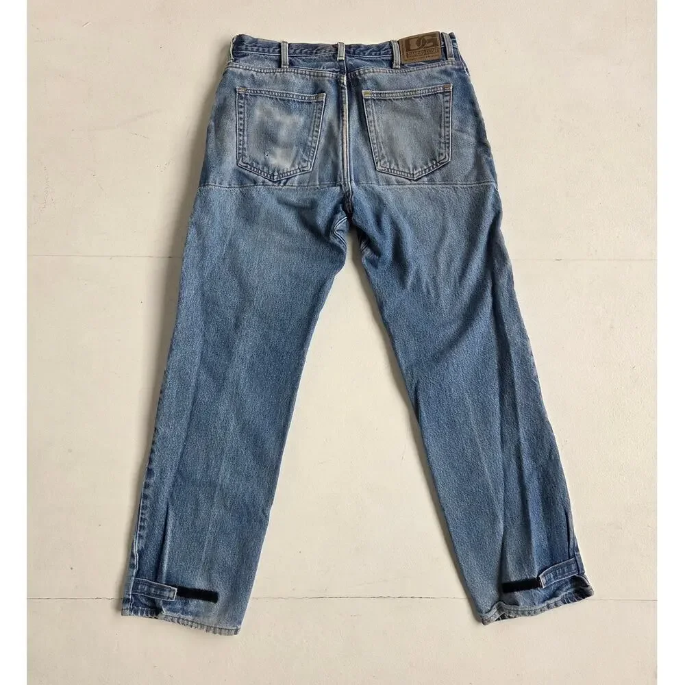 Diamond Gusset Thrashed Distressed Work Jeans Paint Utility Carpenter USA 36x30